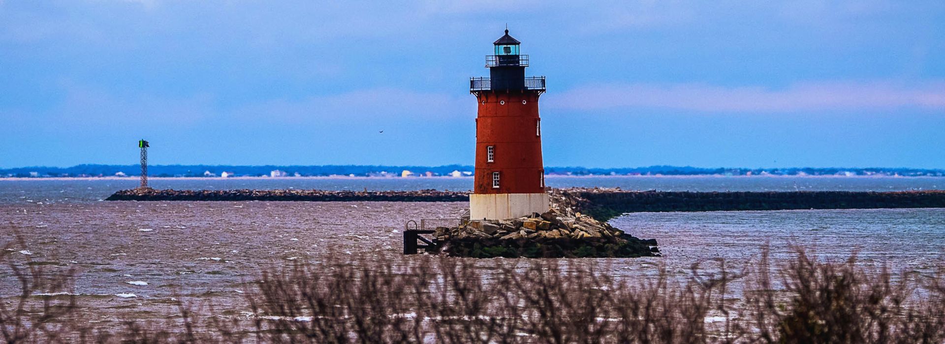 rehoboth beach lighthouse over water